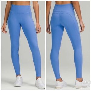 Lululemon • fast and free brushed fabric high-rise tight 28" in blue nile sz 4